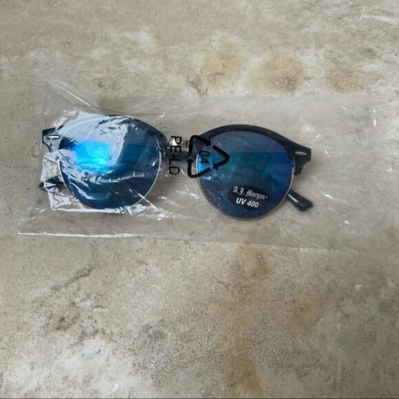 AJ Morgan blue mirrored black frame sunglass NIP - Picture 5 of 7
